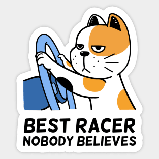 Racer Cat Sticker